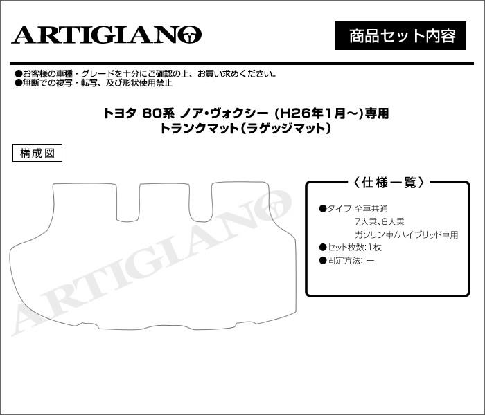 ☆セール対象☆ノア ヴォクシー 80系 7人乗 8人乗 トランクマット(ラゲッジマット) 2014年1月～ R1000シリーズ ラゲッジマット（トランク マット） フロアマット専門店アルティジャーノ 車 フロアマット