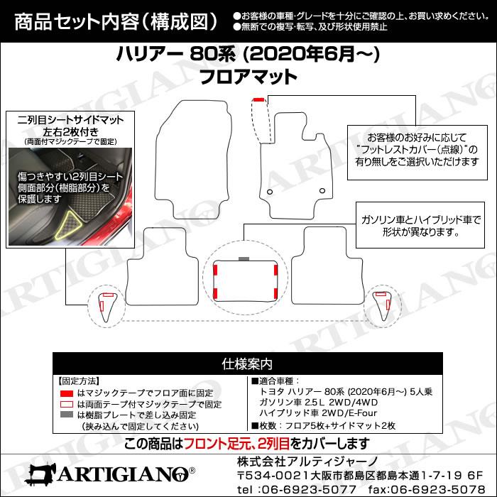 トヨタ 新型 ハリアー 80系 フロアマット+ラゲッジマット(トランク