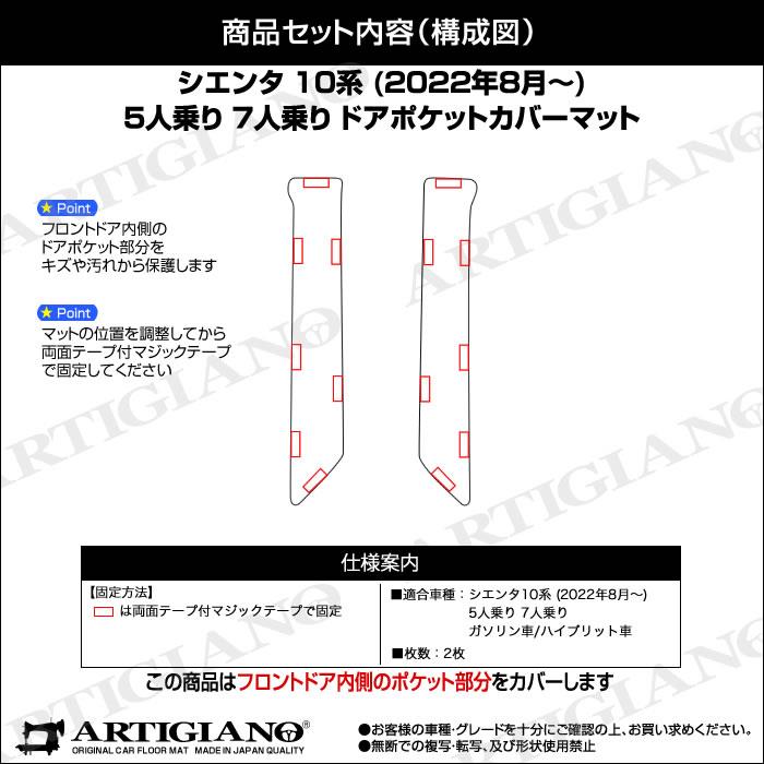 トヨタ シエンタ 10系 ドアポケットカバーマット R1000シリーズ