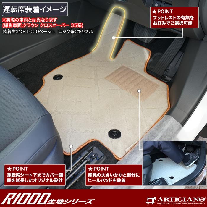 トヨタ クラウンスポーツ 30系 フロアマット R1000シリーズ 【 アルティジャーノ 】 日本製 受注生産 カー用品 内装パーツ 裏生地 防水 車  カスタム カーペット チェック 柄 模様 カジュアル クラウン スポーツ クラウン スポーツ フロアマット フロアマット専門店 ...