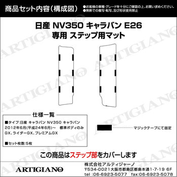 日産 キャラバン NV350 ステップマット GXグレード専用 5ドア E26 標準