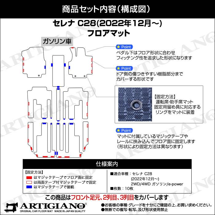 日産 セレナ C28 e-power ガソリン車 フロアマット R1000シリーズ