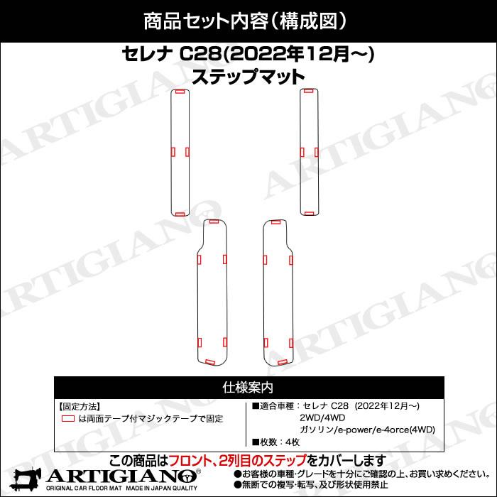 セレナーデ 日産 セレナ C28 ステップマット R1000シリーズ ( スポーティ )
