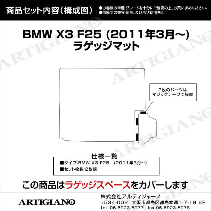 BMW X3 F25 右ハンドル ラゲッジマット 2011年3月～ R1000シリーズ