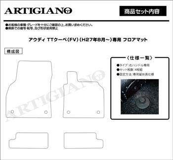 アウディ TTクーペ FV 右ハンドル フロアマット H27年8月～ R1000