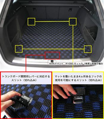 アウディ A4/A4アバント B9 8WC 右ハンドル フロアマット+ラゲッジ