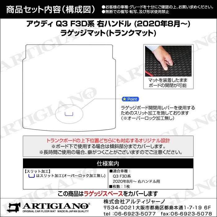 アウディ Q3 Q3スポーツバック RSQ3 F3D系 ラゲッジマット トランク