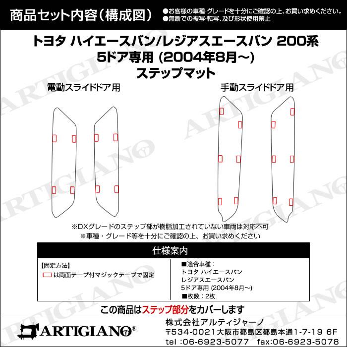 トヨタ 200系 ハイエース ステップマット 5ドア用 ハイエースバン