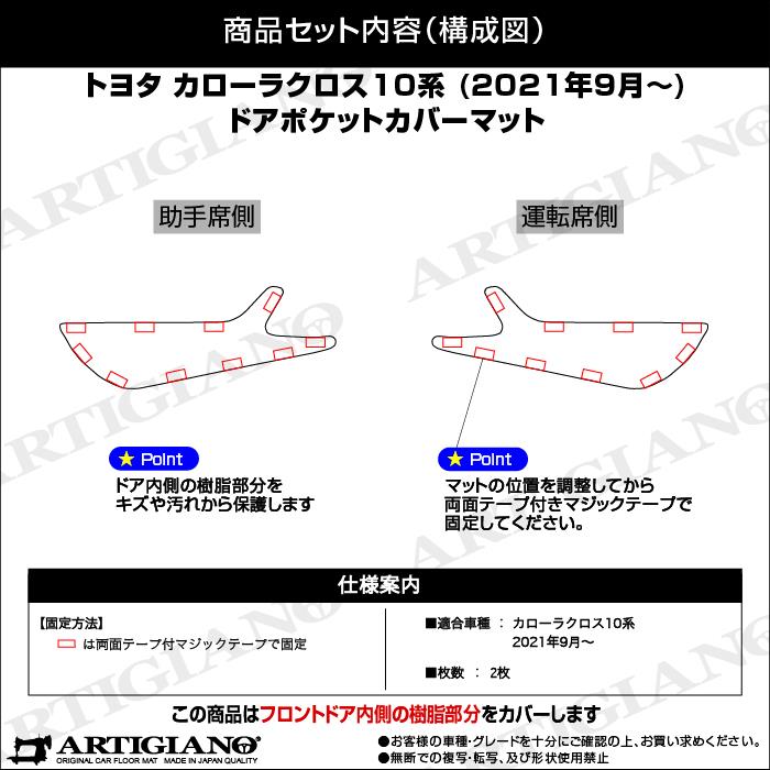 トヨタ 新型 カローラクロス 10系 ドアポケットカバーマット C2000