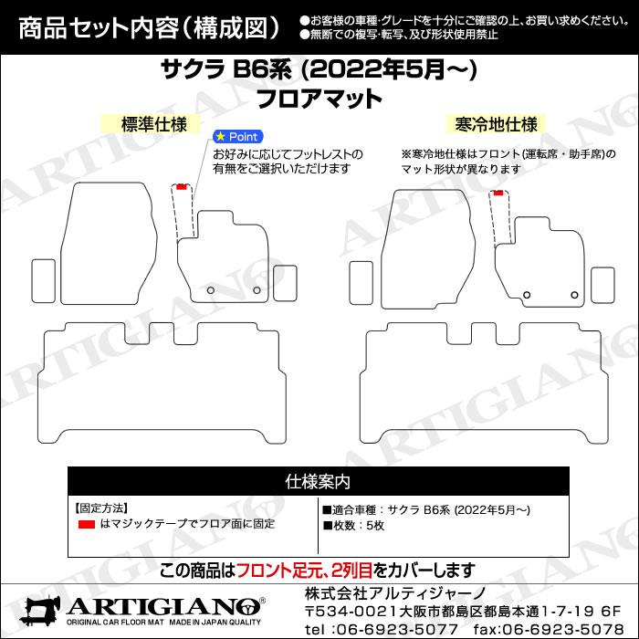 日産 サクラ B6 フロアマット ラゲッジマット C2000シリーズ