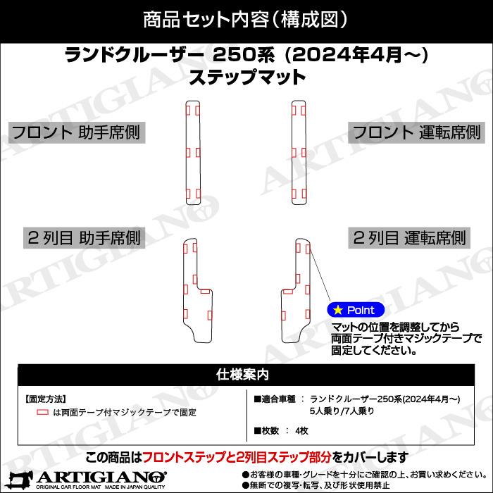 トヨタ ランドクルーザー 250 ステップマット ラバー製 ゴム 防水 撥水