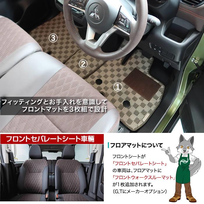 日産 ルークス 40系 フロアマット サイドステップマット ラバー製 ゴム