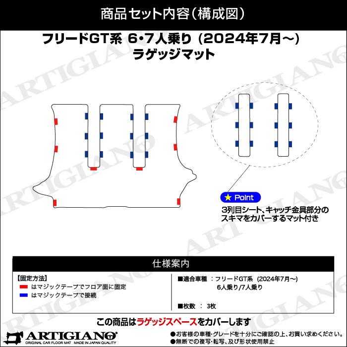 フリード GT系 6人乗 7人乗 ラゲッジマット ラバー製 ゴム 防水 撥水性