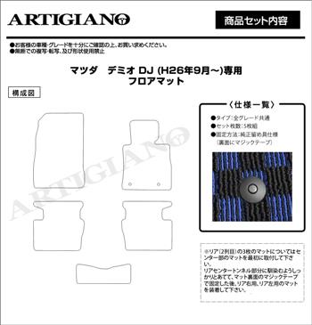 マツダ デミオ DJ系 フロアマット H26年9月～ ラバー 撥水性