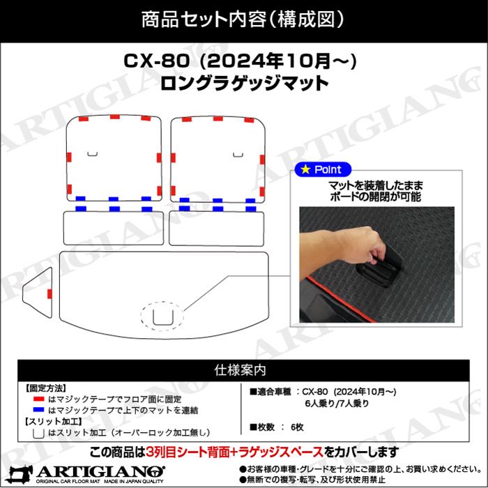 マツダ CX-80 フロアマット ロングラゲッジマットセット ラバー製