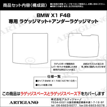 BMW X1 F48 右ハンドル フロアマット+ラゲッジマット+アンダーラゲッジ