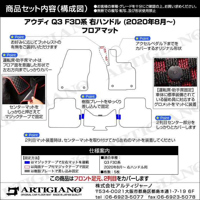 アウディ Q3 Q3スポーツバック RSQ3 F3D系 フロアマット ラバー製 ゴム