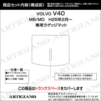 ボルボ V40 ラゲッジマット(トランクマット) MB（MD) H25年2月