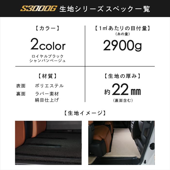 レクサス LX 600 7人乗 リア用 フロアマット 2列目 3列目のみ S3000G